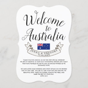 Welcome to Australia   Destination Wedding Custom Invitation