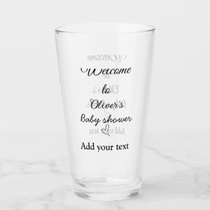Welcome to baby shower add name text quote glass