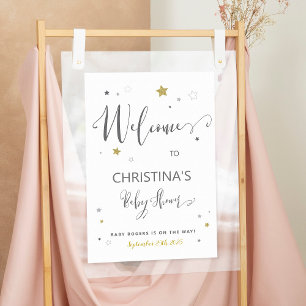 Welcome to baby shower gender neutral colours star poster