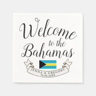 Welcome to Bahamas Destination Wedding Custom Napkin