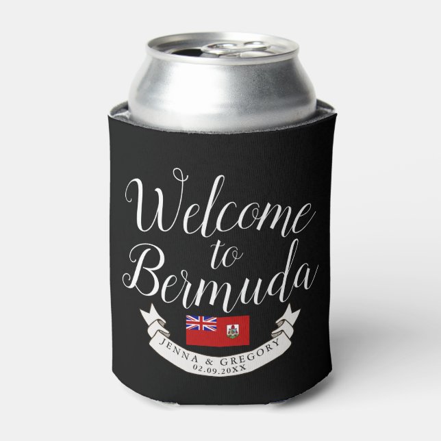 Welcome to Bermuda | Destination Wedding Favour Can Cooler (Can Front)