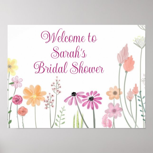 Welcome to bridal shower poster personalised (Front)
