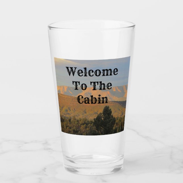 Welcome to Cabin Arizona Landscape Photo Mountains Glass (Front)