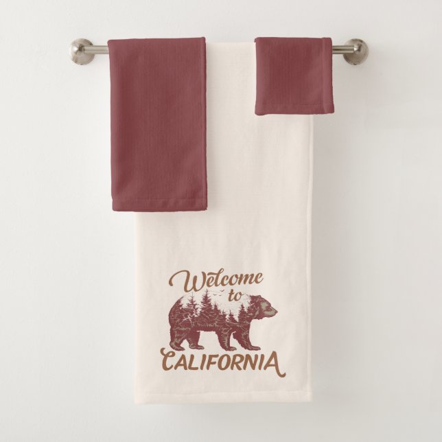 Welcome to California Bear Bath Towel Set (Insitu)