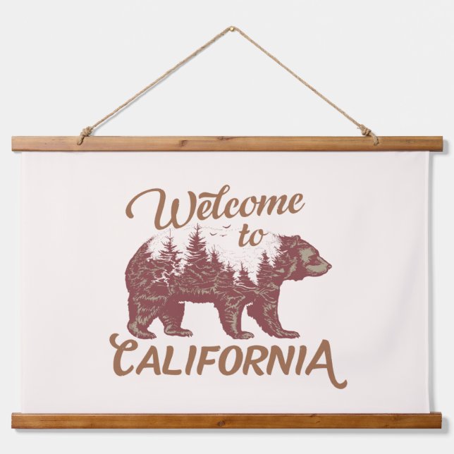 Welcome to California Bear Forest  Hanging Tapestry (Front)