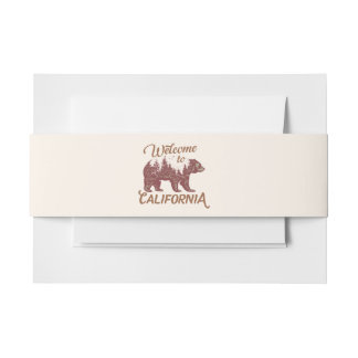 Welcome to California Bear Forest Invitation Belly Band