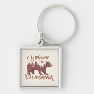Welcome to California Bear Forest Key Ring