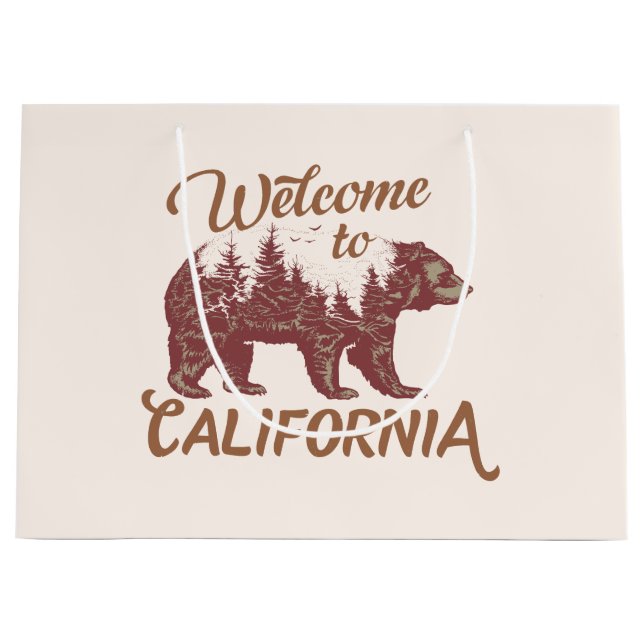 Welcome to California Bear Large Gift Bag (Front)