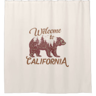 Welcome to California Bear Shower Curtain