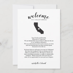 Welcome to California Wedding Letter & Itinerary