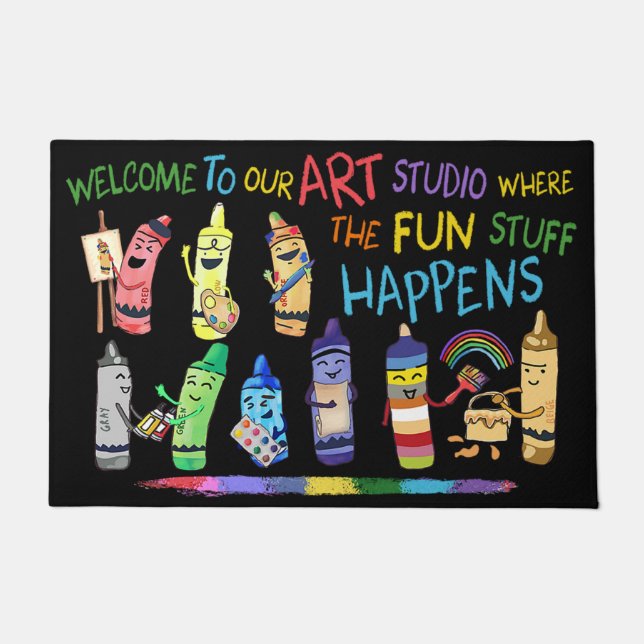 Welcome To Classroom Door Mat, Funny Teacher Gifts Doormat (Front)