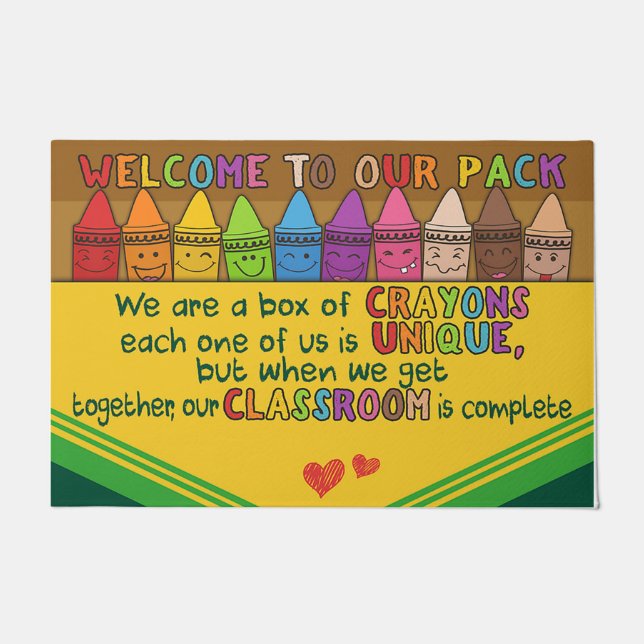 Welcome To Classroom Door Mat, Funny Teacher Gifts Doormat (Front)