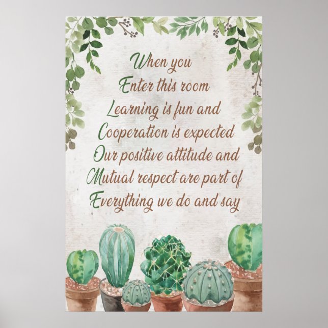 Welcome To Classroom Poster (Front)