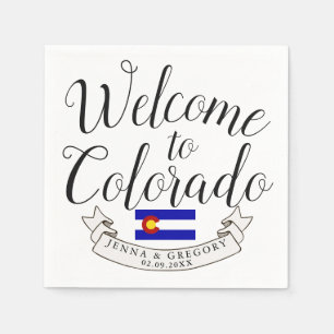 Welcome to Colorado Destination Wedding Custom Napkin