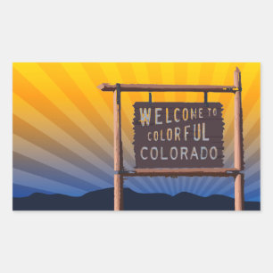 welcome to colourful colorado rectangular sticker