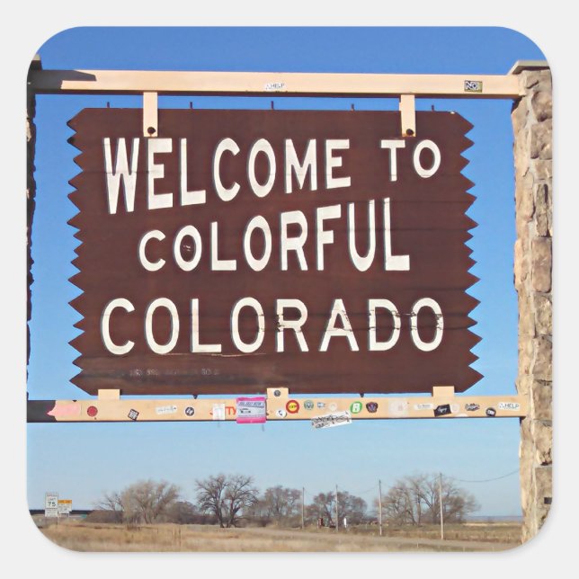 Welcome to Colourful Colorado Square Sticker (Front)
