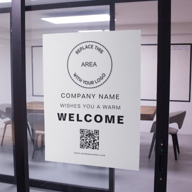 Welcome to Company Your Logo QR Code White Poster (Creator Uploaded)