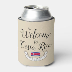 Welcome to Costa Rica Destination Wedding Custom Can Cooler