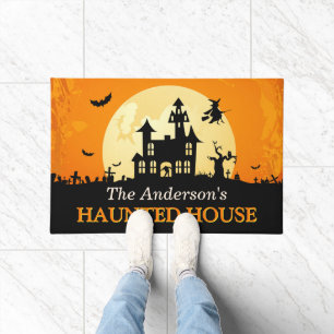 Welcome to Creepy Haunted House Happy Halloween Doormat