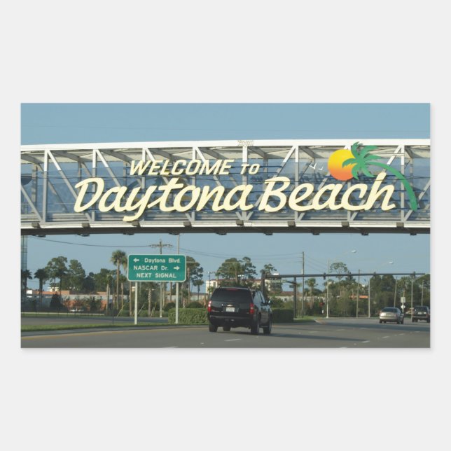 Welcome to Daytona Beach Rectangular Sticker (Front)