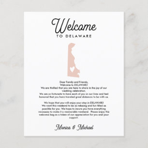 Welcome TO DELAWARE Letter & Itinerary ANY COLOR