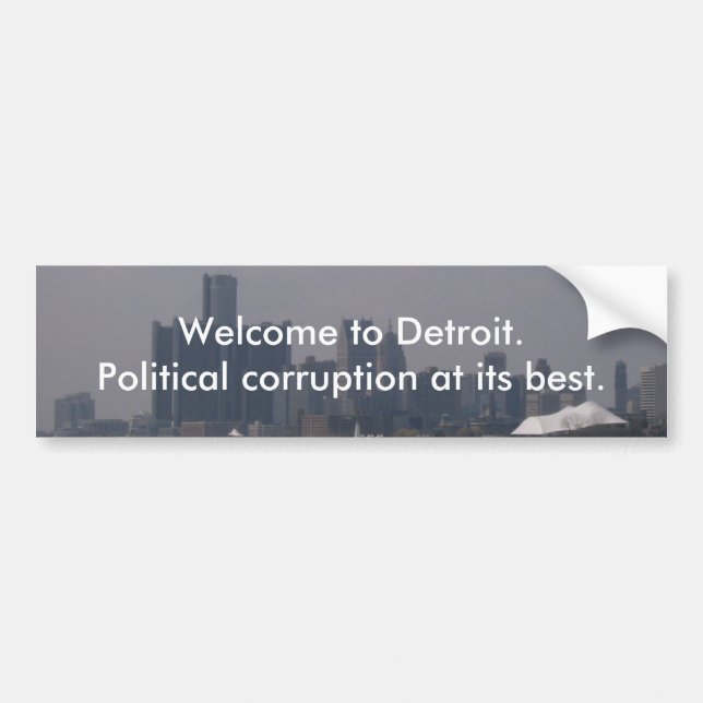 Welcome to Detroit Bumper Sticker (Front)