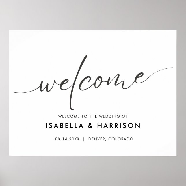 Welcome to Edgy Modern Minimalist Wedding Poster (Front)