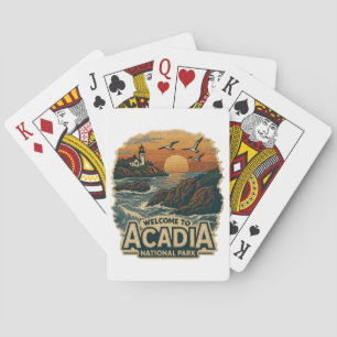 Welcome to Embroidery Acadia National USA Park Playing Cards