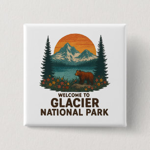 Welcome to Embroidery Glacier National USA Park 15 Cm Square Badge