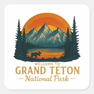 Welcome to Embroidery Grand Teton National USA Square Sticker
