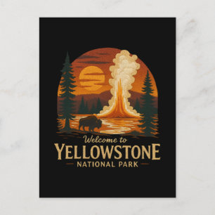 Welcome to Embroidery Yellowstone National USA Holiday Postcard