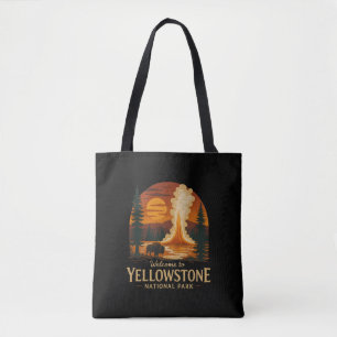 Welcome to Embroidery Yellowstone National USA Tote Bag