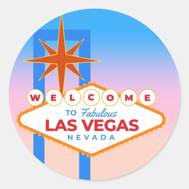 Welcome to fabulous Las Vegas Classic Round Sticker (Front)