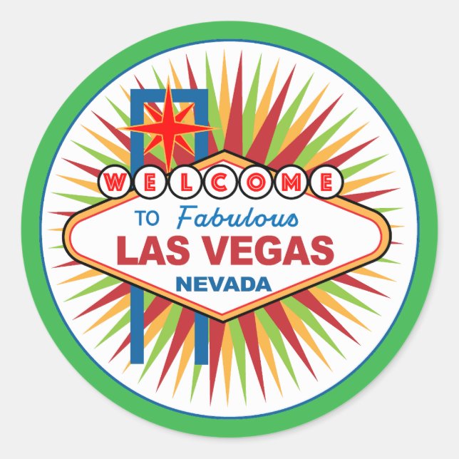 Welcome to Fabulous Las Vegas Nevada Classic Round Sticker (Front)