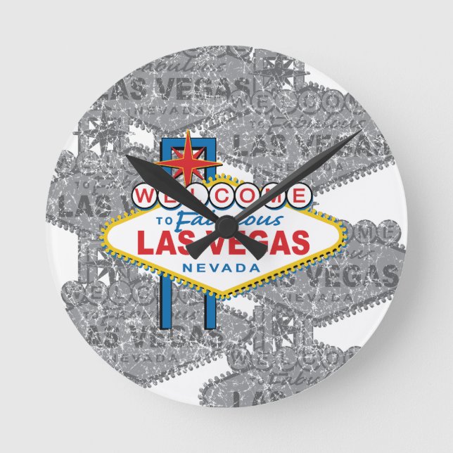 Welcome to Fabulous Las Vegas Round Clock (Front)