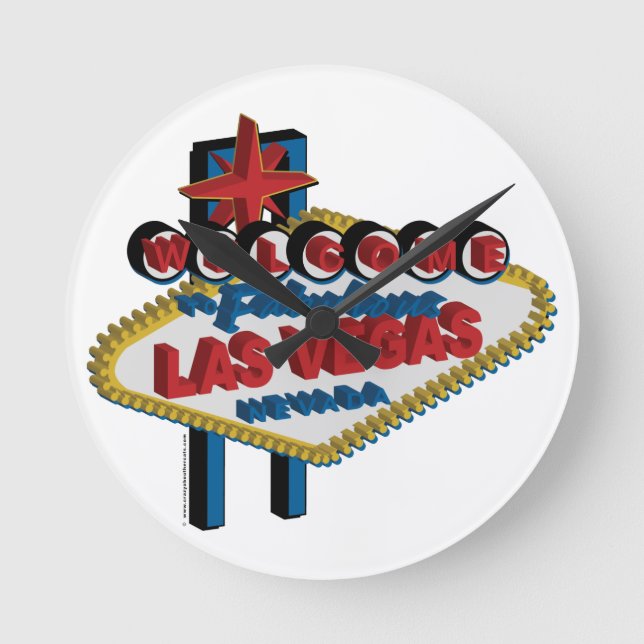 Welcome to Fabulous Las Vegas Round Clock (Front)