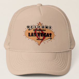 WELCOME TO FABULOUS LAS VEGAS UNIQUE, ORIGINAL, DI TRUCKER HAT