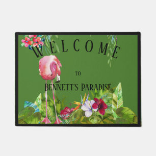 Welcome To Flamingo Paradise Doormat