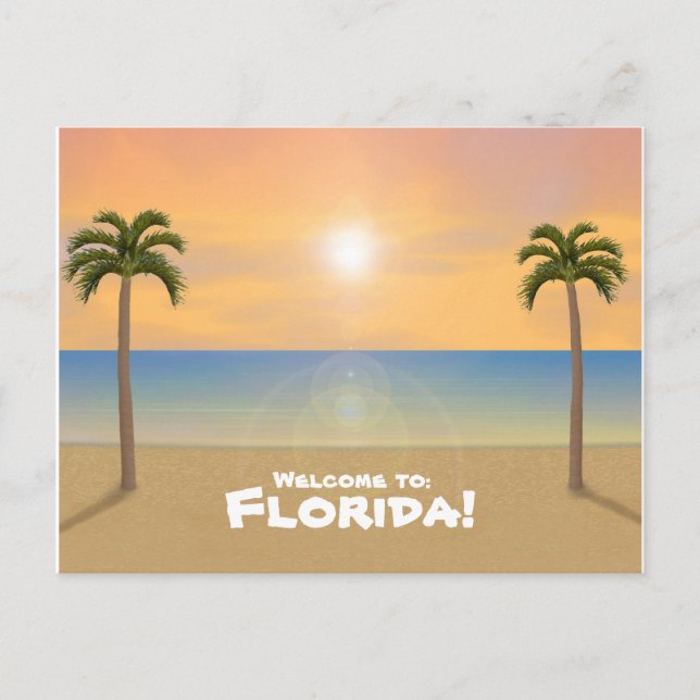 Welcome to Florida: Beach Scene Postcard (Front)