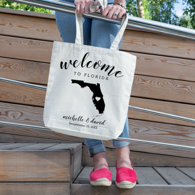 Welcome to Florida | State Silhouette Wedding Tote Bag (Creator Uploaded)