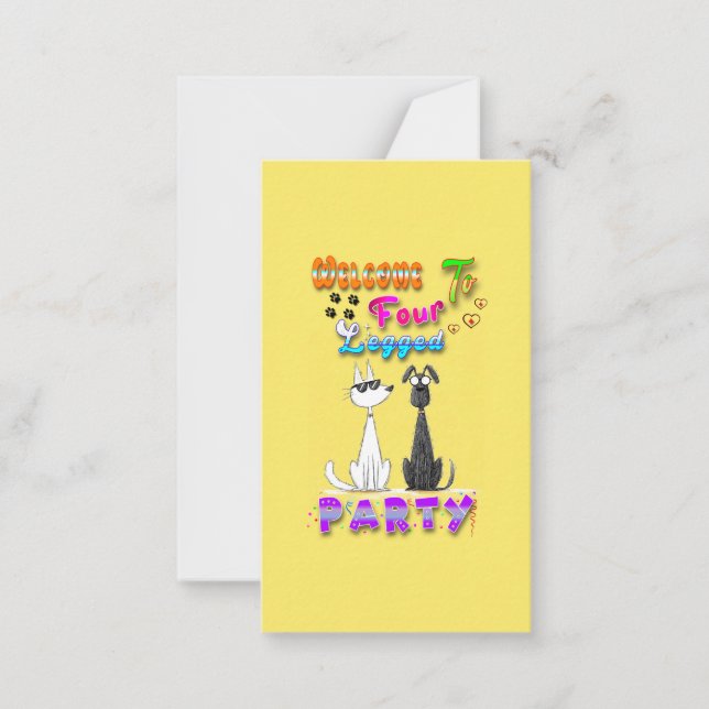 Welcome To Four Legged Party Card (Front)