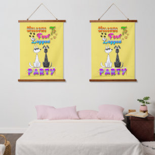 Welcome To Four Legged Party Hanging Tapestry