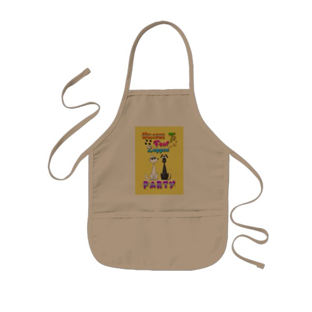 Welcome To Four Legged Party Kids Apron (Front)