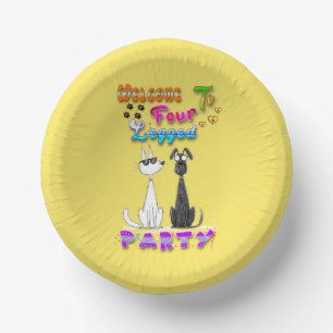 Welcome To Four Legged Party Paper Plate