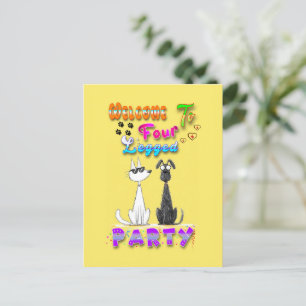 Welcome To Four Legged Party Postcard