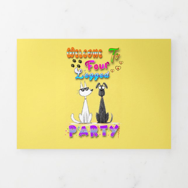 Welcome To Four Legged Party Tri-Fold Announcement (Cover)