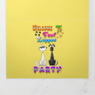 Welcome To Four Legged Party Tri-Fold Card
