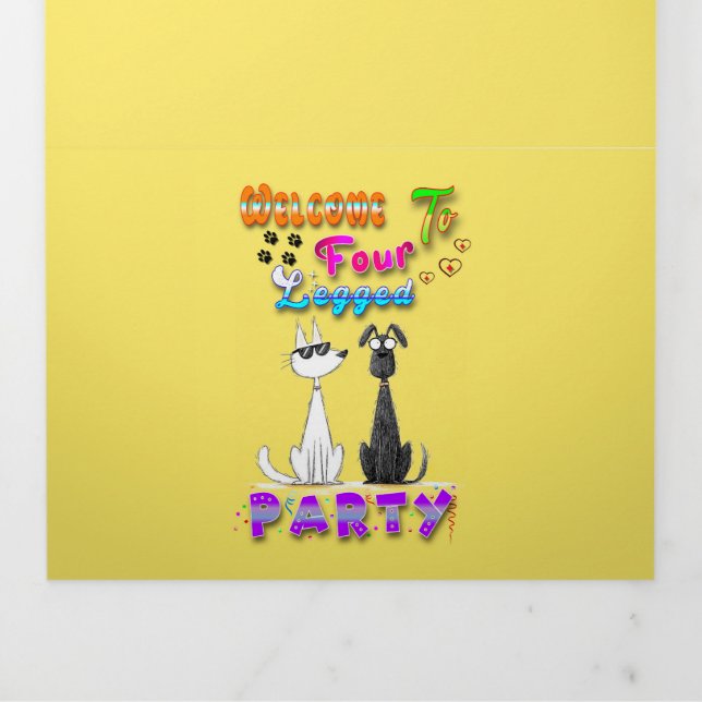 Welcome To Four Legged Party Tri-Fold Card (Cover)