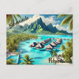 Welcome to French Polynesia postcard