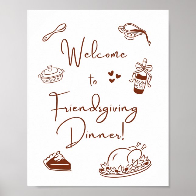 Welcome to Friendsgiving Dinner Poster Print (Front)